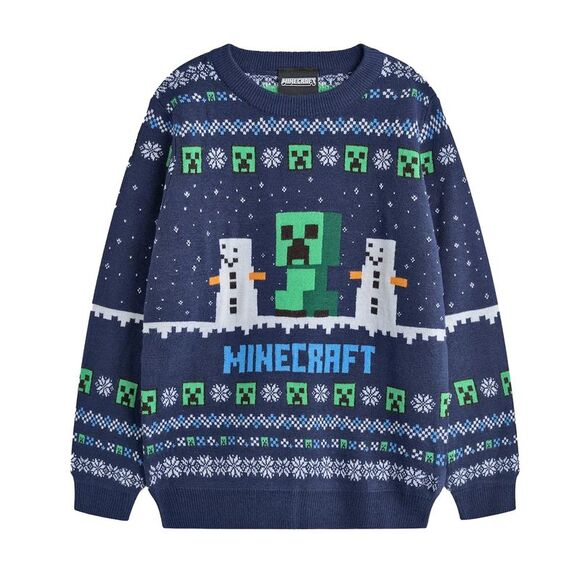 Minecraft Other - Minecraft Boys Creeper Christmas Sweater / Blue